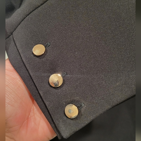 House of CB Masson Black Satin Trim Blazer Suit Jacket sz L - Picture 4 of 7